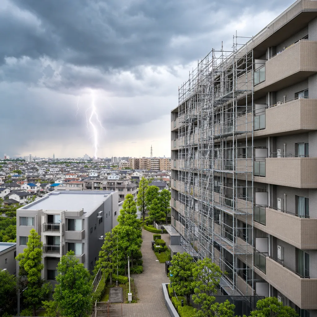 雷注意報の日に見直すマンション修繕工程と費用
